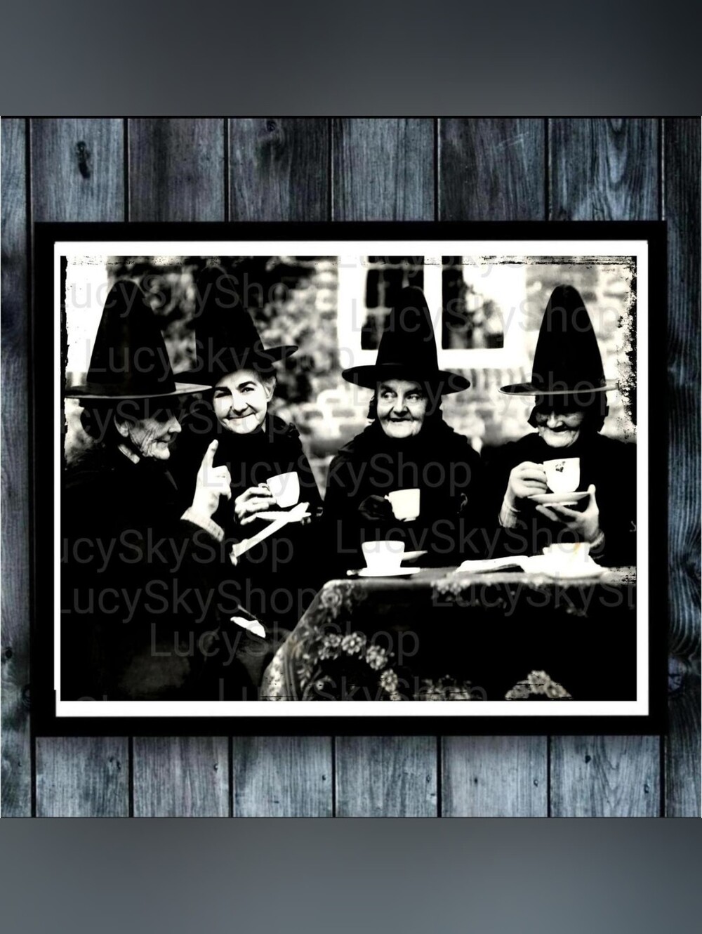 Witch Tea Party Vintage Photography Everyday is Halloween Art Print Cool History